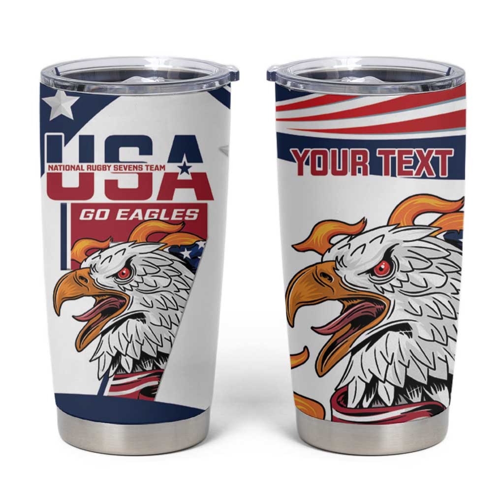 Custom USA Rugby Sevens Tumbler Cup Go Eagles Flag Style - Wonder Print Shop