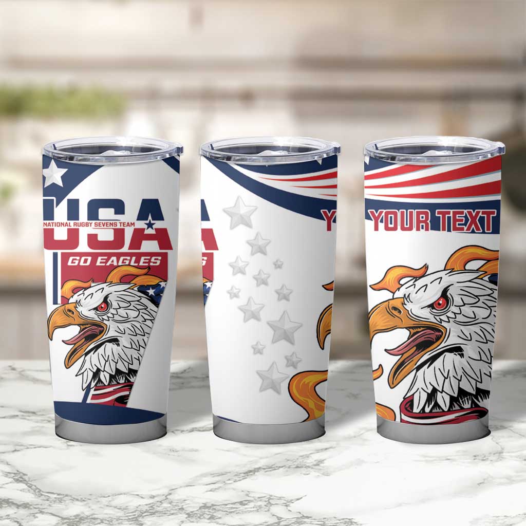 Custom USA Rugby Sevens Tumbler Cup Go Eagles Flag Style - Wonder Print Shop