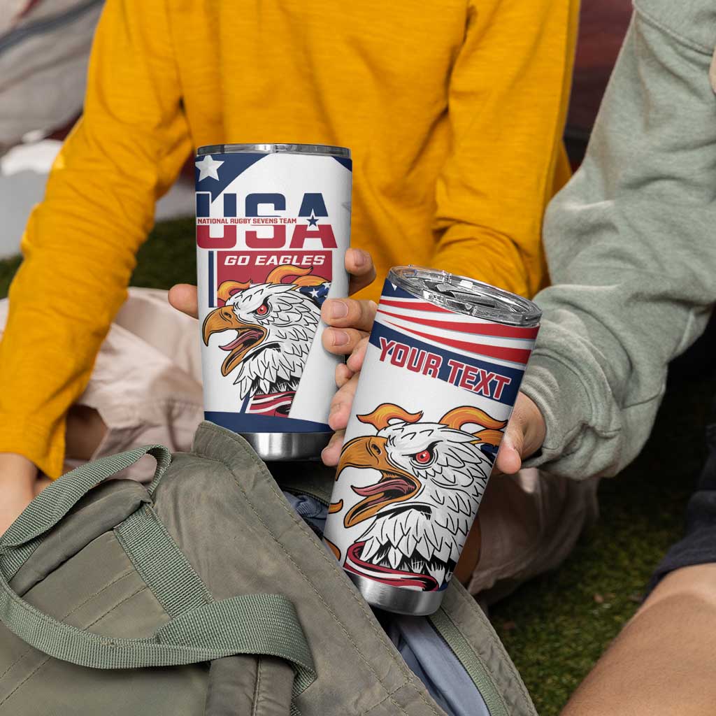 Custom USA Rugby Sevens Tumbler Cup Go Eagles Flag Style - Wonder Print Shop