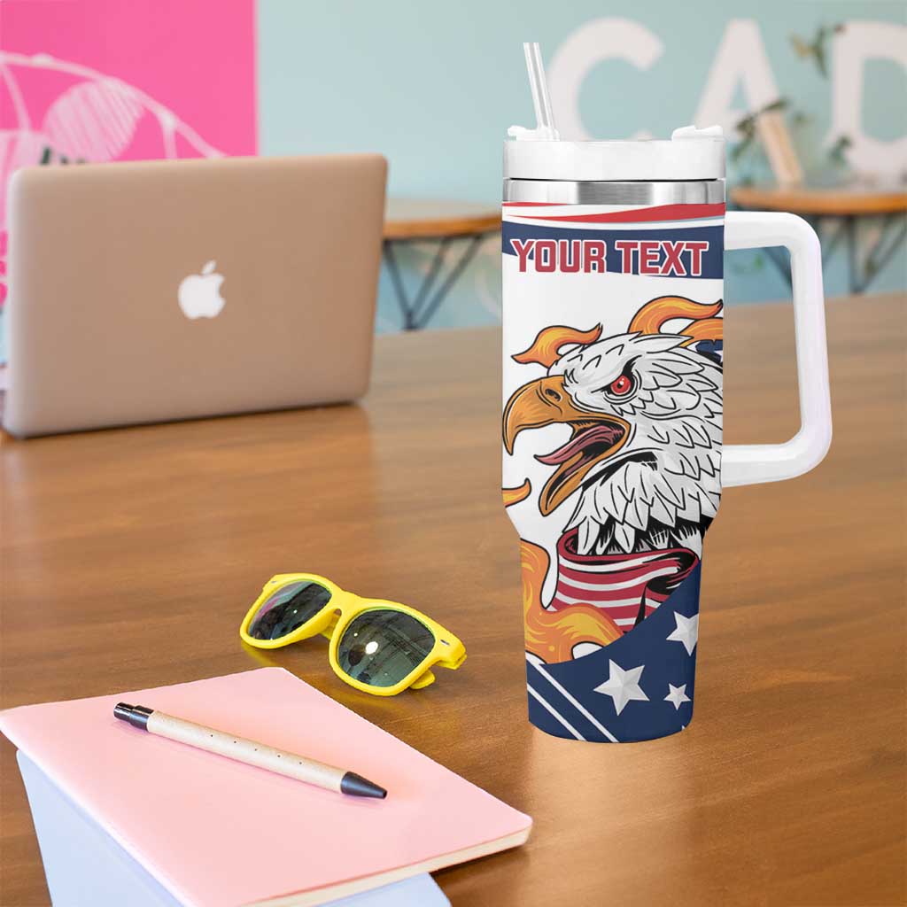 Custom USA Rugby Sevens Tumbler With Handle Go Eagles Flag Style - Wonder Print Shop