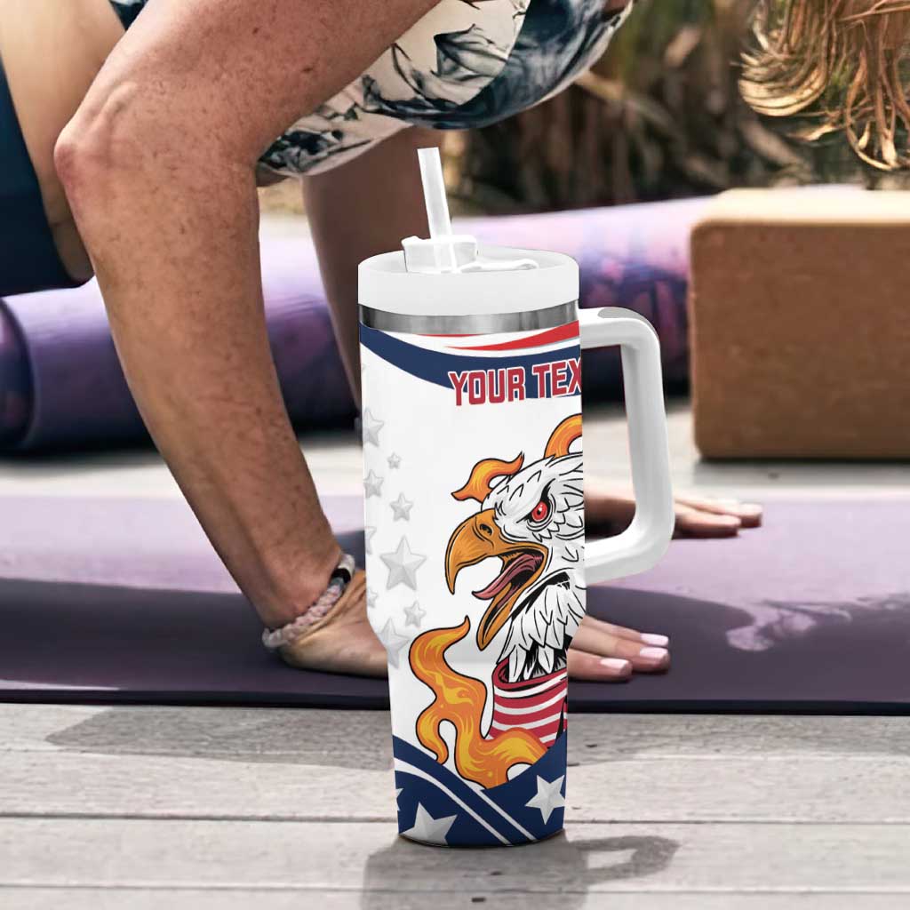 Custom USA Rugby Sevens Tumbler With Handle Go Eagles Flag Style - Wonder Print Shop