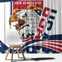 Custom USA Rugby Sevens Window Curtain Go Eagles Flag Style - Wonder Print Shop