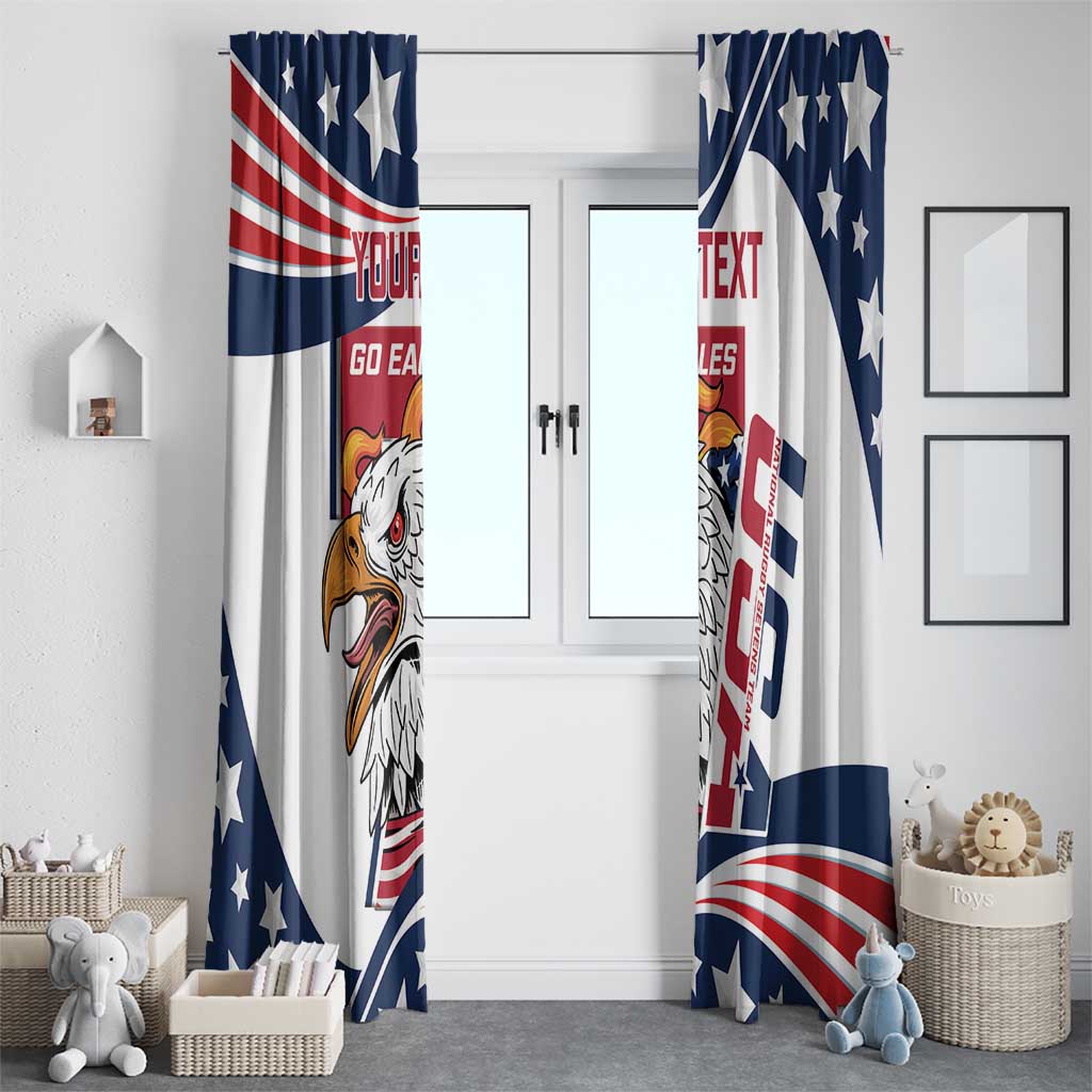Custom USA Rugby Sevens Window Curtain Go Eagles Flag Style - Wonder Print Shop