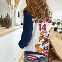 Custom USA Rugby Sevens Women Casual Shirt Go Eagles Flag Style - Wonder Print Shop