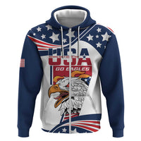 Custom USA Rugby Sevens Zip Hoodie Go Eagles Flag Style - Wonder Print Shop
