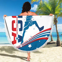 Custom USA Basketball Beach Blanket 2024 Go Dream Team Curve Style - Wonder Print Shop