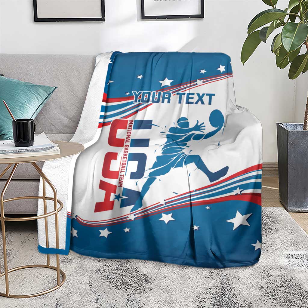 Custom USA Basketball Blanket 2024 Go Dream Team Curve Style