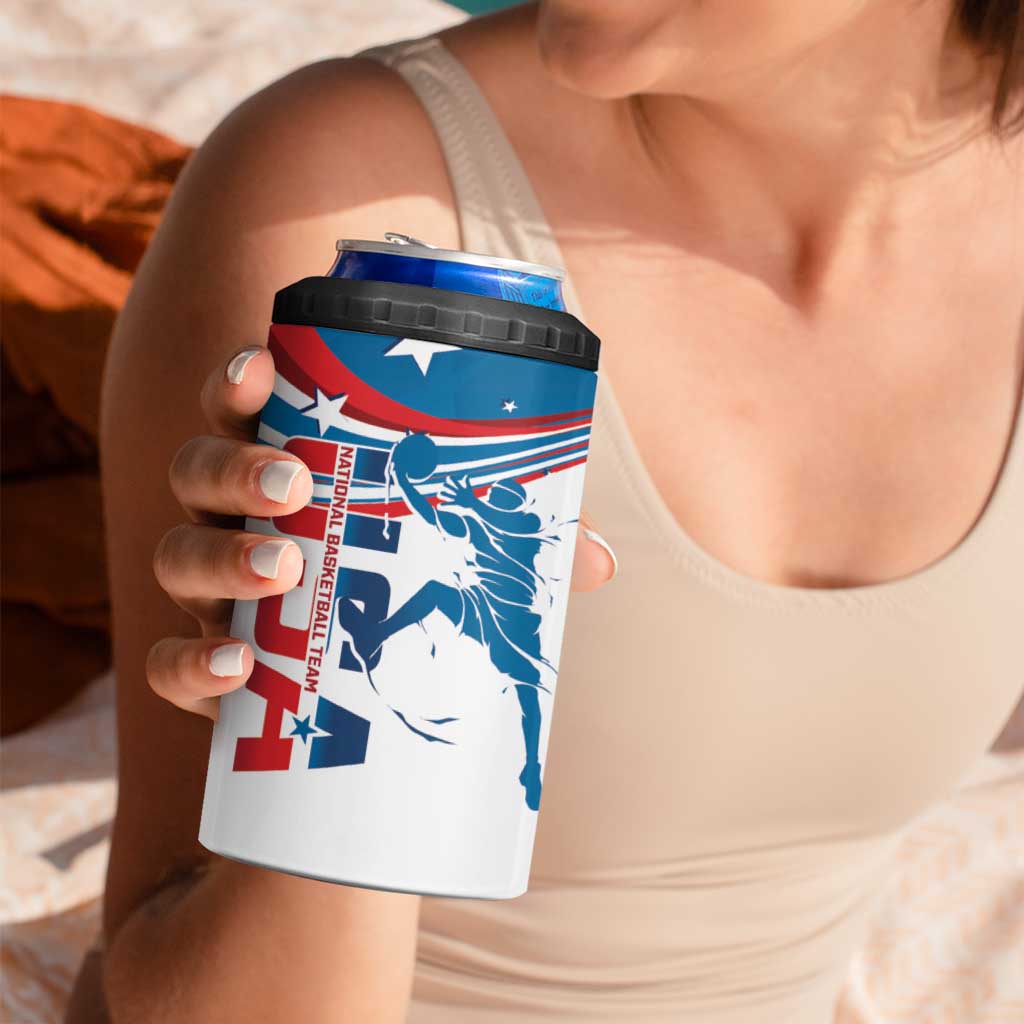 USA Basketball 4 in 1 Can Cooler Tumbler 2024 Go Dream Team Curve Style - Wonder Print Shop