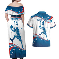 Custom USA Basketball Couples Matching Off Shoulder Maxi Dress and Hawaiian Shirt 2024 Go Dream Team Curve Style - Wonder Print Shop