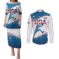 Custom USA Basketball Couples Matching Puletasi and Long Sleeve Button Shirt 2024 Go Dream Team Curve Style - Wonder Print Shop