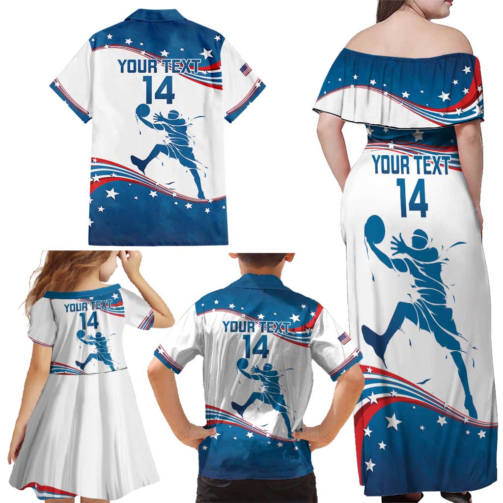 Custom USA Basketball Family Matching Off Shoulder Maxi Dress and Hawaiian Shirt 2024 Go Dream Team Curve Style - Wonder Print Shop