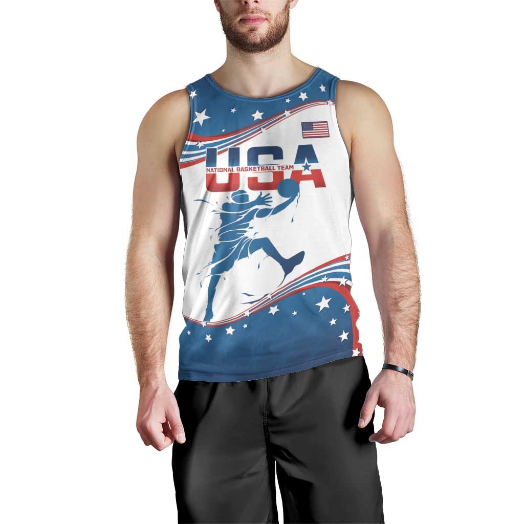 Custom USA Basketball Men Tank Top 2024 Go Dream Team Curve Style - Wonder Print Shop