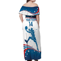 Custom USA Basketball Off Shoulder Maxi Dress 2024 Go Dream Team Curve Style - Wonder Print Shop