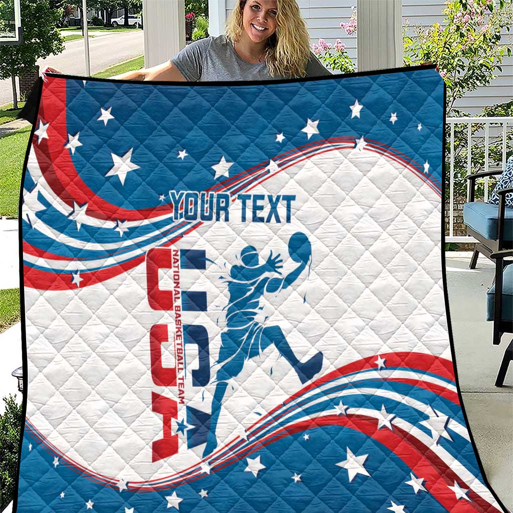 Custom USA Basketball Quilt 2024 Go Dream Team Curve Style - Wonder Print Shop