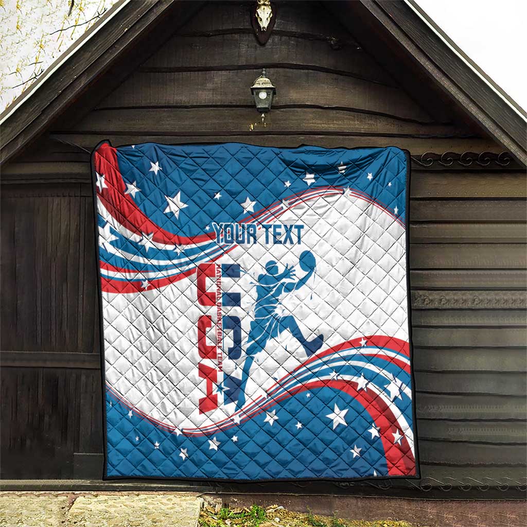 Custom USA Basketball Quilt 2024 Go Dream Team Curve Style - Wonder Print Shop