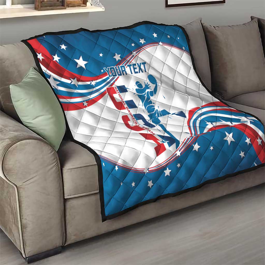 Custom USA Basketball Quilt 2024 Go Dream Team Curve Style - Wonder Print Shop