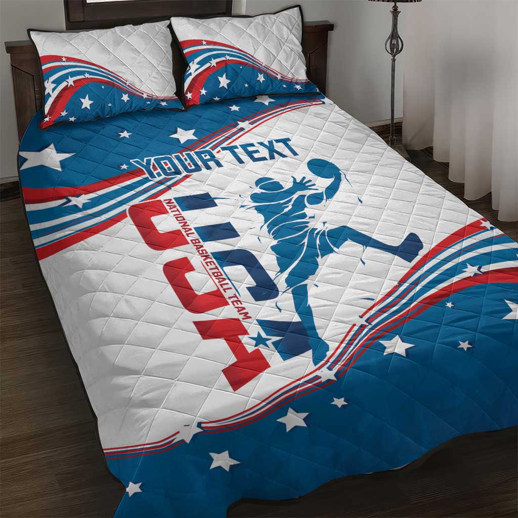 Custom USA Basketball Quilt Bed Set 2024 Go Dream Team Curve Style - Wonder Print Shop