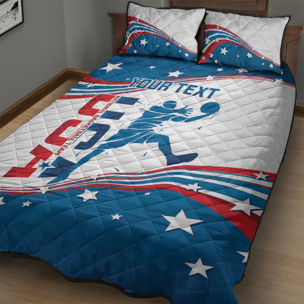 Custom USA Basketball Quilt Bed Set 2024 Go Dream Team Curve Style - Wonder Print Shop