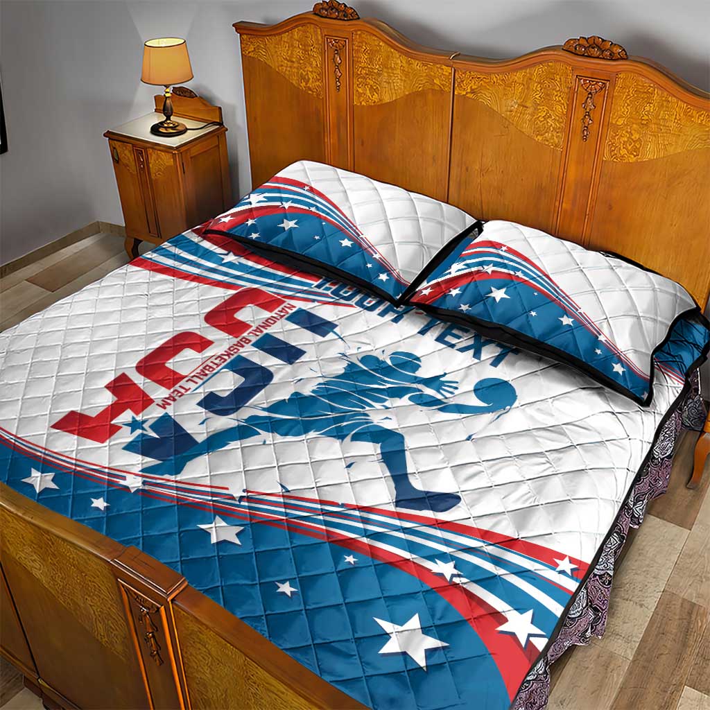Custom USA Basketball Quilt Bed Set 2024 Go Dream Team Curve Style - Wonder Print Shop