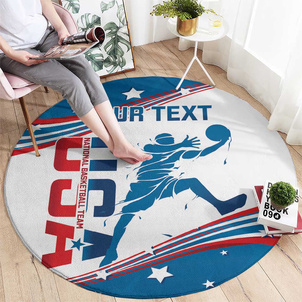 Custom USA Basketball Round Carpet 2024 Go Dream Team Curve Style