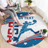 Custom USA Basketball Round Carpet 2024 Go Dream Team Curve Style