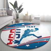 Custom USA Basketball Round Carpet 2024 Go Dream Team Curve Style