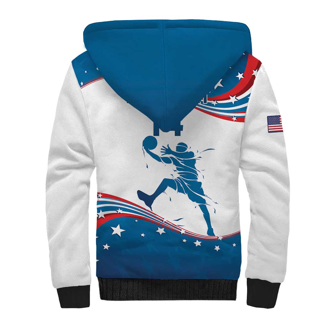 Custom USA Basketball Sherpa Hoodie 2024 Go Dream Team Curve Style - Wonder Print Shop