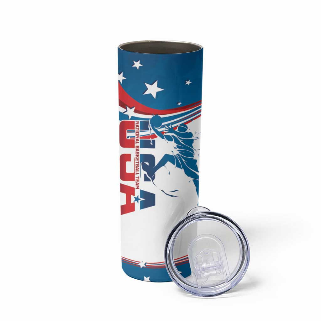 USA Basketball Skinny Tumbler 2024 Go Dream Team Curve Style - Wonder Print Shop