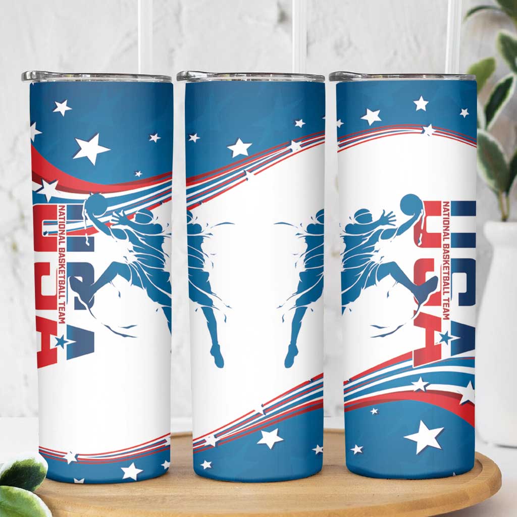 USA Basketball Skinny Tumbler 2024 Go Dream Team Curve Style - Wonder Print Shop