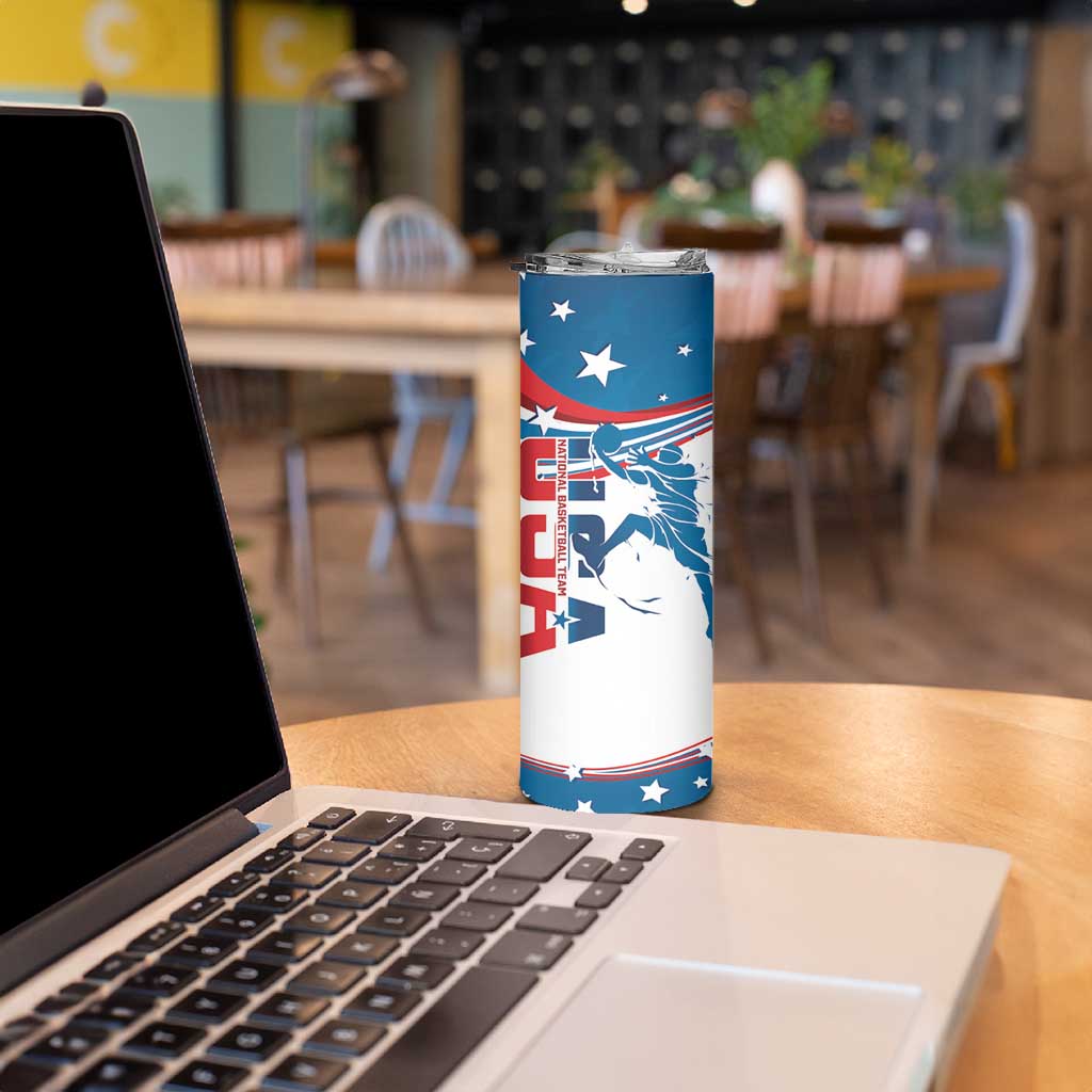 USA Basketball Skinny Tumbler 2024 Go Dream Team Curve Style - Wonder Print Shop