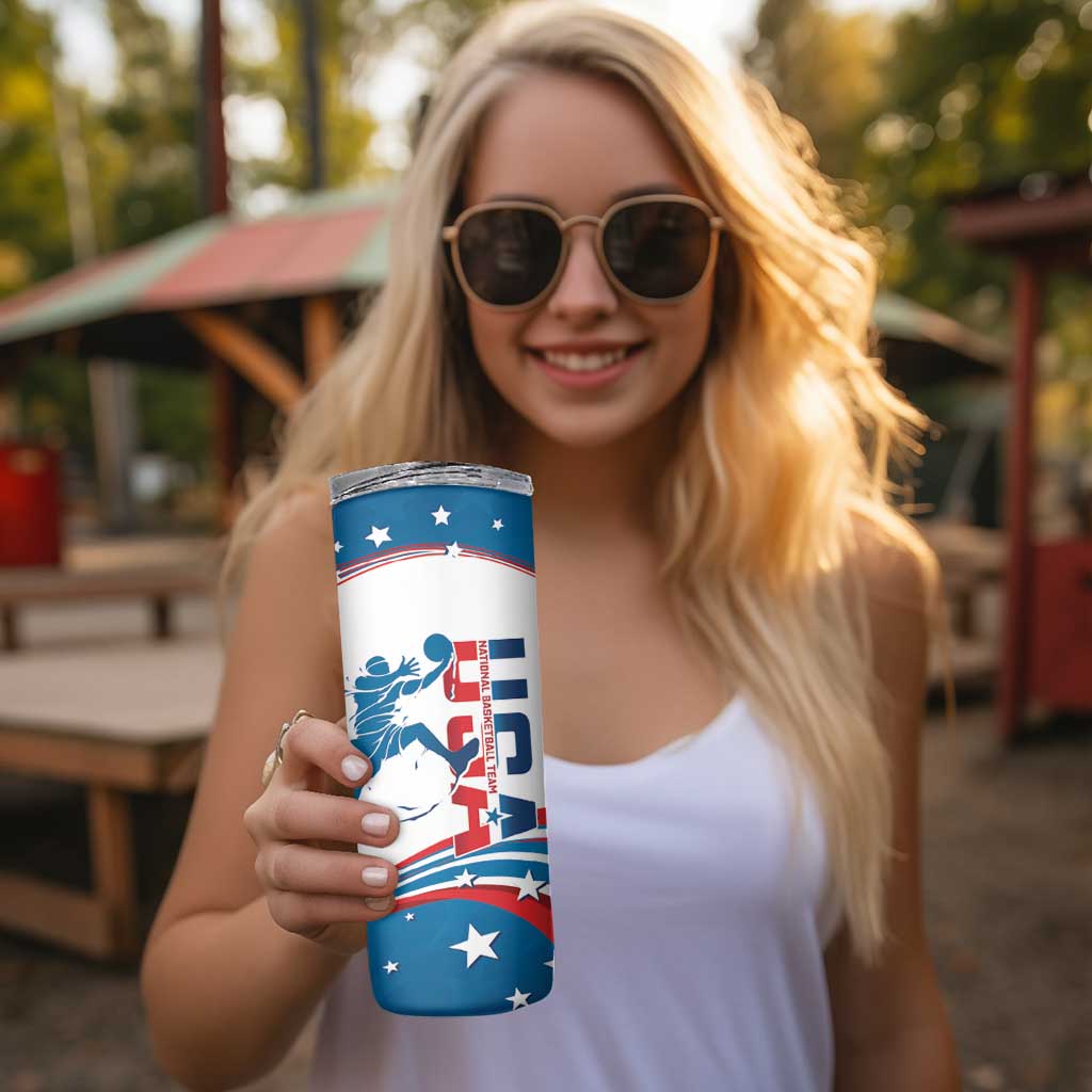 USA Basketball Skinny Tumbler 2024 Go Dream Team Curve Style - Wonder Print Shop
