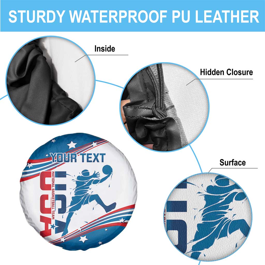 Custom USA Basketball Spare Tire Cover 2024 Go Dream Team Curve Style - Wonder Print Shop