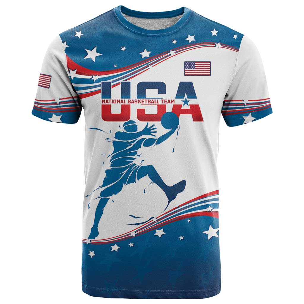 Custom USA Basketball T Shirt 2024 Go Dream Team Curve Style - Wonder Print Shop