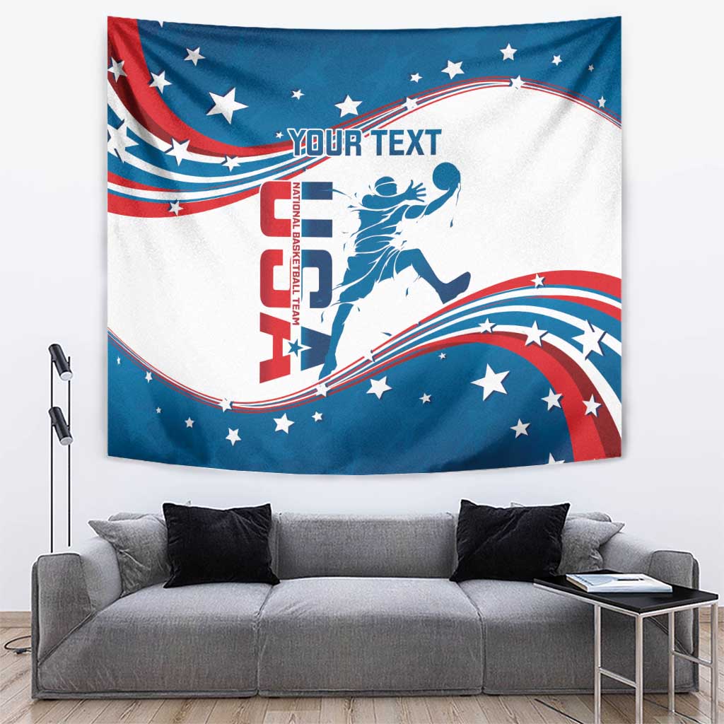 Custom USA Basketball Tapestry 2024 Go Dream Team Curve Style - Wonder Print Shop