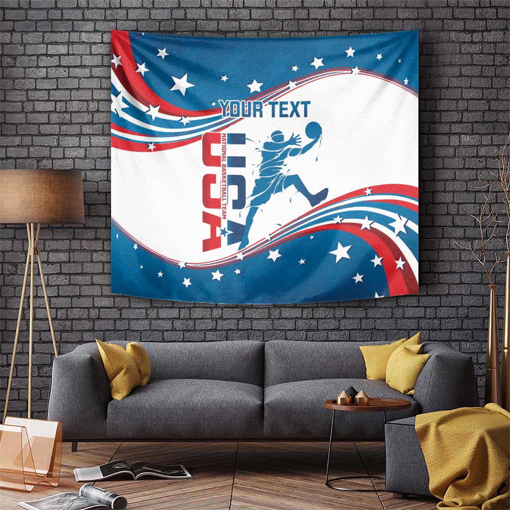 Custom USA Basketball Tapestry 2024 Go Dream Team Curve Style - Wonder Print Shop