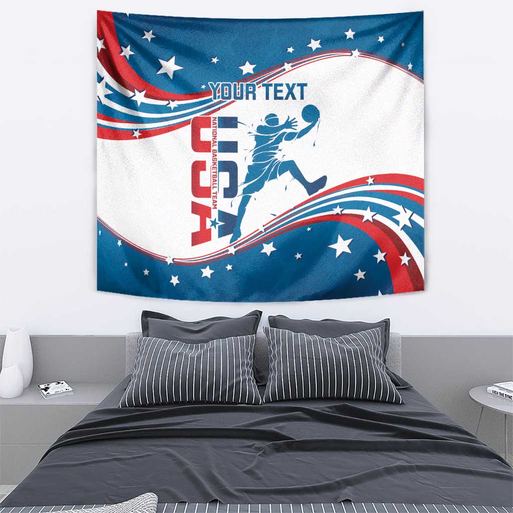 Custom USA Basketball Tapestry 2024 Go Dream Team Curve Style - Wonder Print Shop