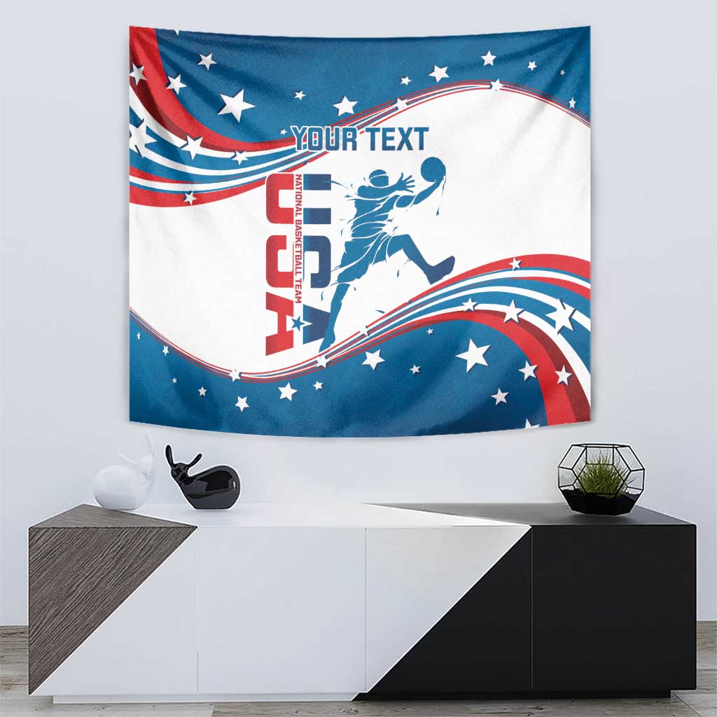 Custom USA Basketball Tapestry 2024 Go Dream Team Curve Style - Wonder Print Shop