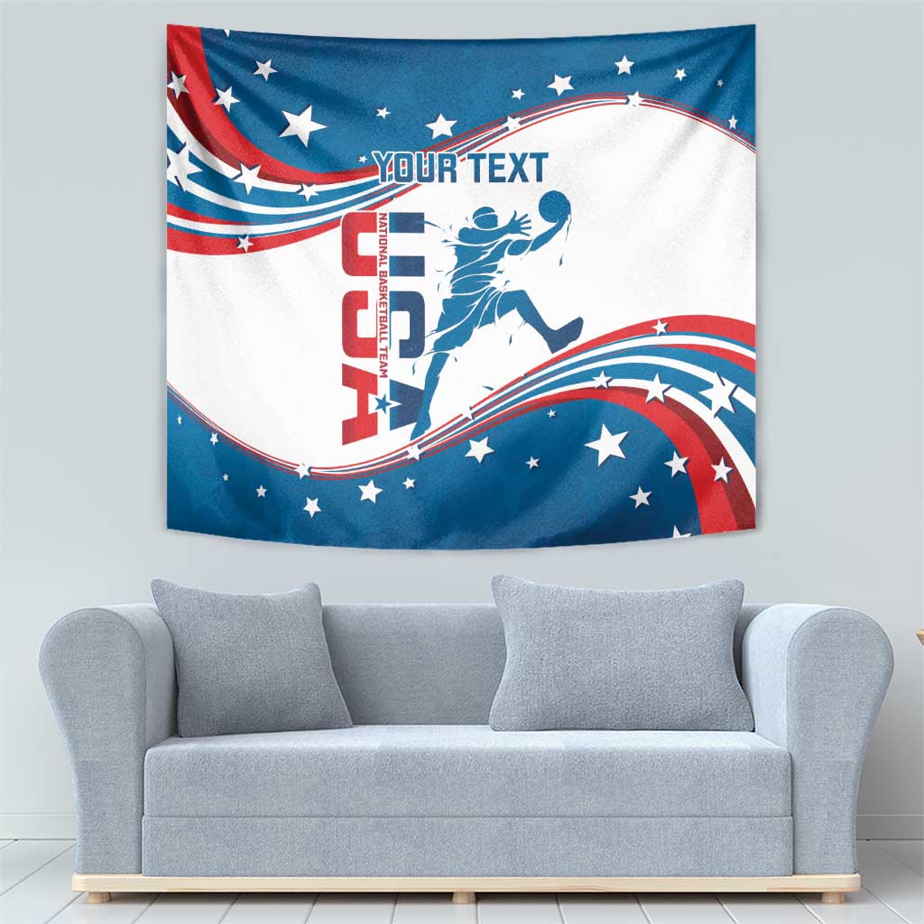Custom USA Basketball Tapestry 2024 Go Dream Team Curve Style - Wonder Print Shop