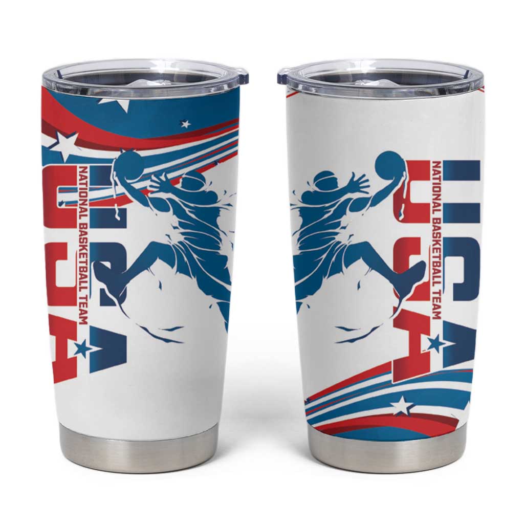 USA Basketball Tumbler Cup 2024 Go Dream Team Curve Style - Wonder Print Shop