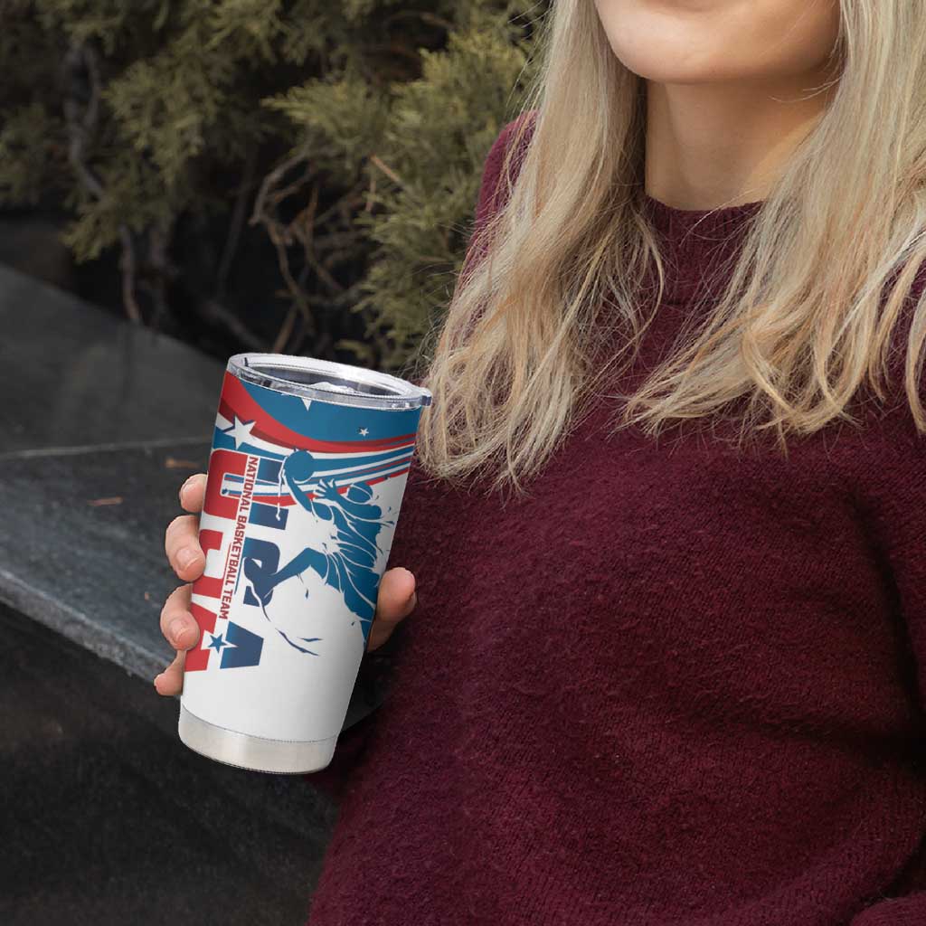 USA Basketball Tumbler Cup 2024 Go Dream Team Curve Style - Wonder Print Shop