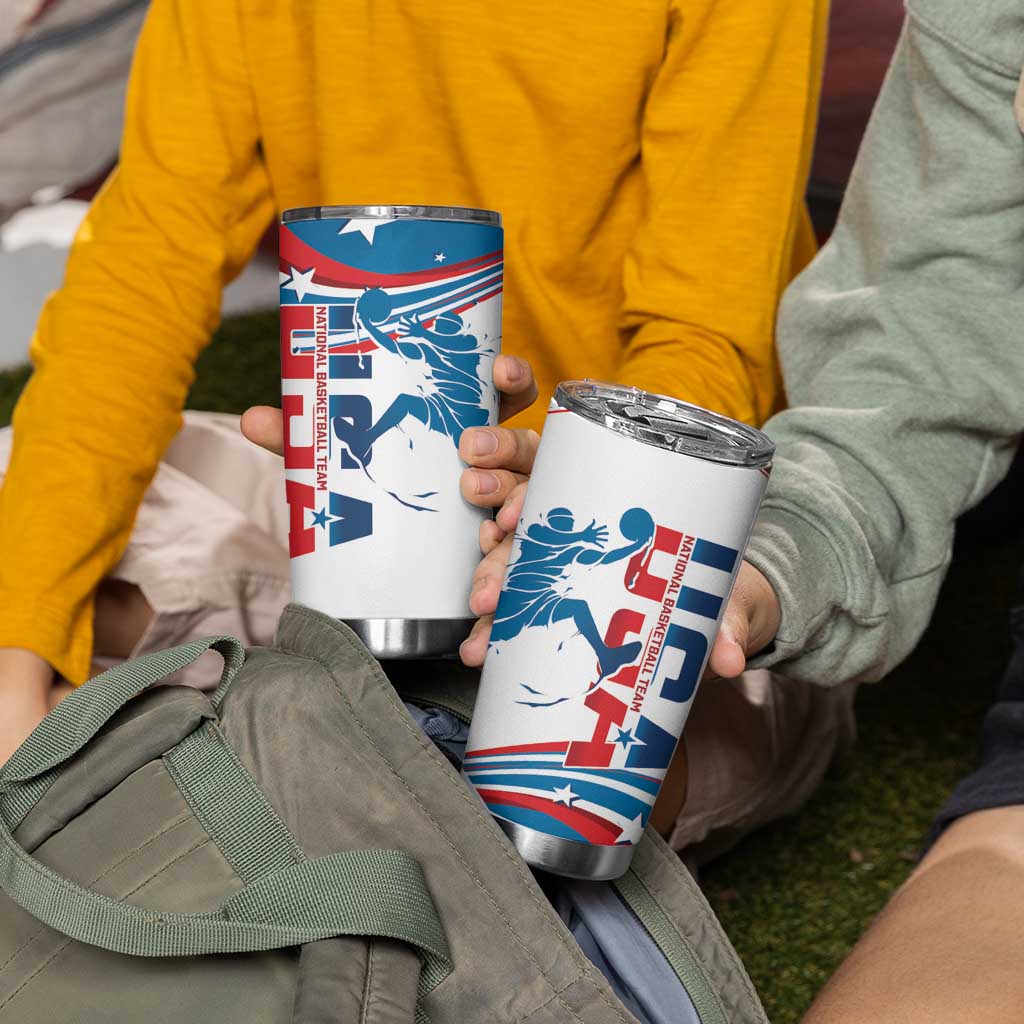 USA Basketball Tumbler Cup 2024 Go Dream Team Curve Style - Wonder Print Shop