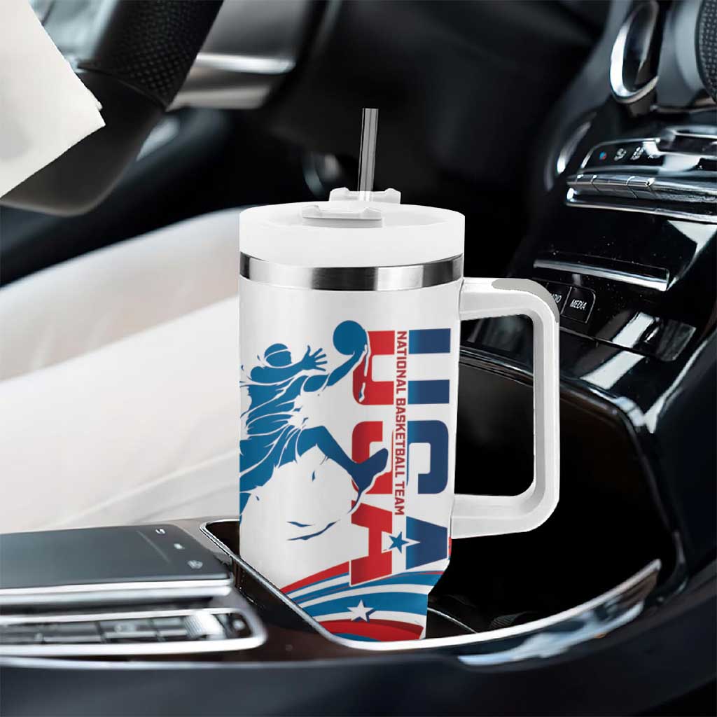 USA Basketball Tumbler With Handle 2024 Go Dream Team Curve Style - Wonder Print Shop