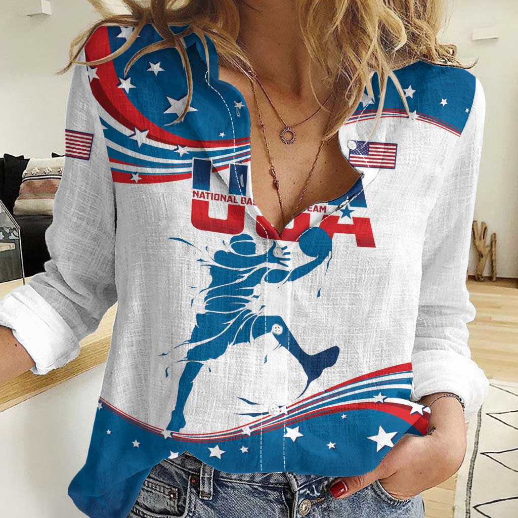 Custom USA Basketball Women Casual Shirt 2024 Go Dream Team Curve Style - Wonder Print Shop