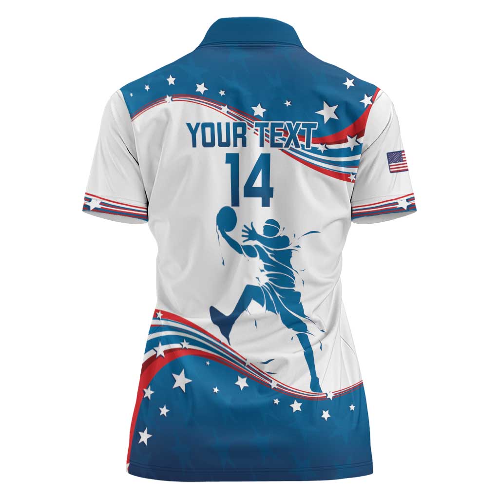 Custom USA Basketball Women Polo Shirt 2024 Go Dream Team Curve Style - Wonder Print Shop