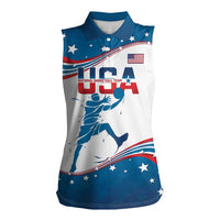 Custom USA Basketball Women Sleeveless Polo Shirt 2024 Go Dream Team Curve Style - Wonder Print Shop