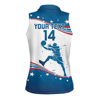 Custom USA Basketball Women Sleeveless Polo Shirt 2024 Go Dream Team Curve Style - Wonder Print Shop