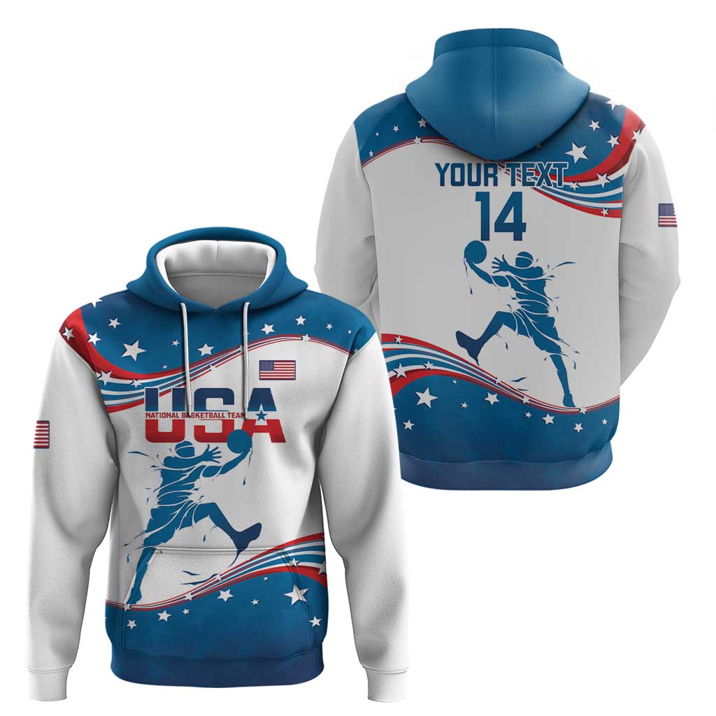 Custom USA Basketball Zip Hoodie 2024 Go Dream Team Curve Style - Wonder Print Shop