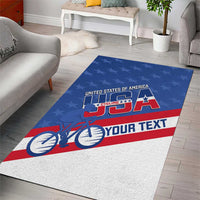 Personalized USA Cycling Area Rug United States Bike Racing Lover - Wonder Print Shop