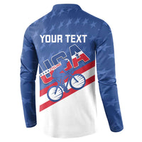 Personalized USA Cycling Button Sweatshirt United States Bike Racing Lover - Wonder Print Shop