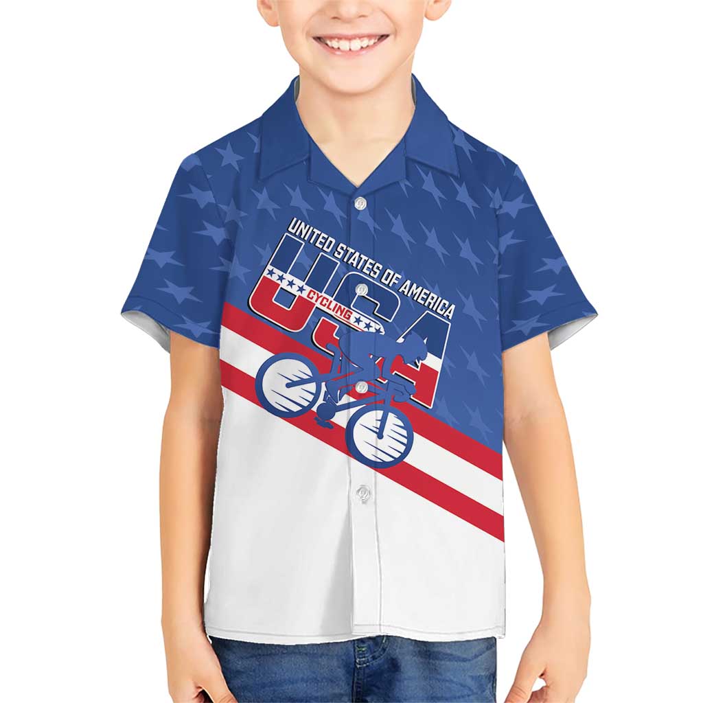 Personalized USA Cycling Family Matching Short Sleeve Bodycon Dress and Hawaiian Shirt United States Bike Racing Lover - Wonder Print Shop
